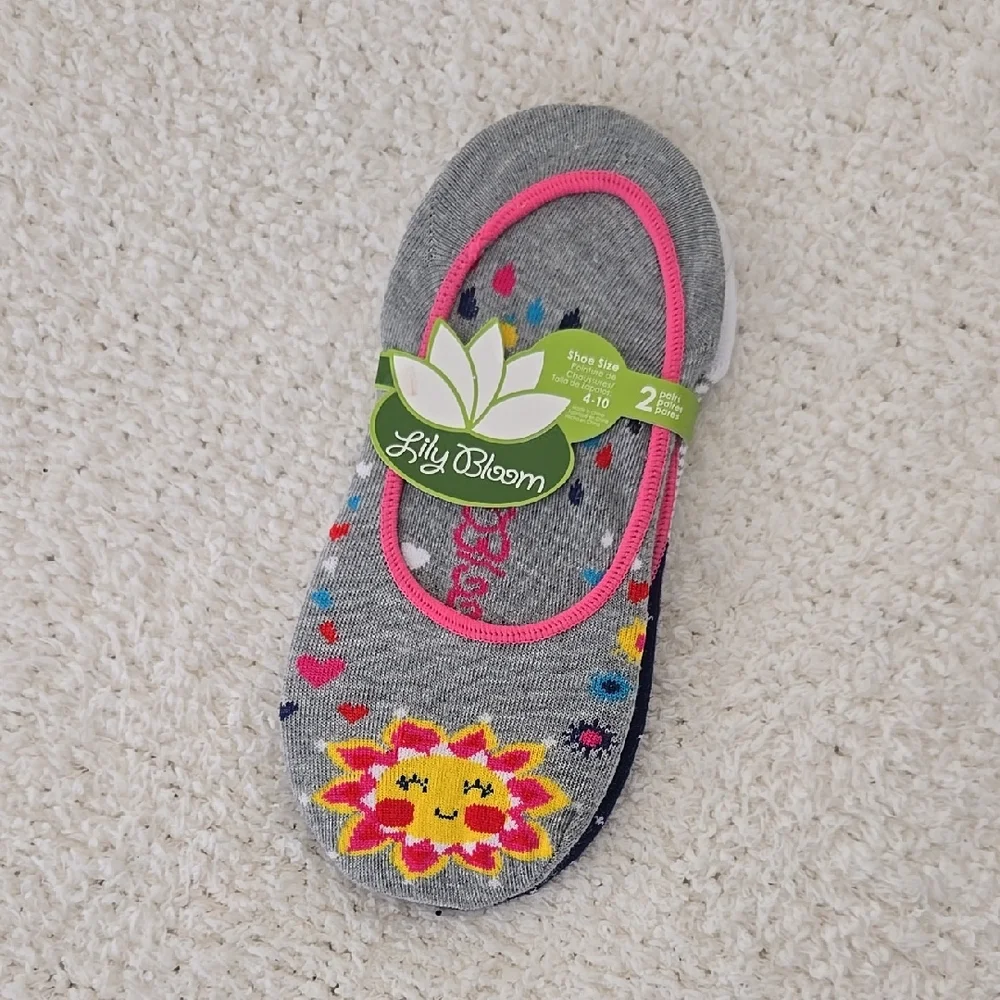 NEW Lily Bloom Printed Floral & Polka Dot No-Show Socks